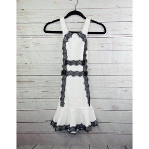 Revolve NBD White Black Lace Dress XS